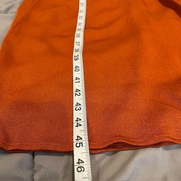 Zero + Maria Cornejo Iro Dress Rusty Orange Shift with Asymmetic Slit Hem Size 6 - Picture 12 of 13